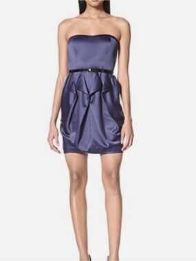 Navy strapless dress